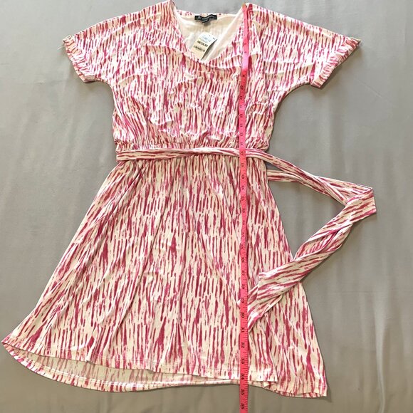 NWT Inc. Dress Pink Slip-on Lightweight Midi Women Short Sleeves Size Medium - Picture 7 of 12